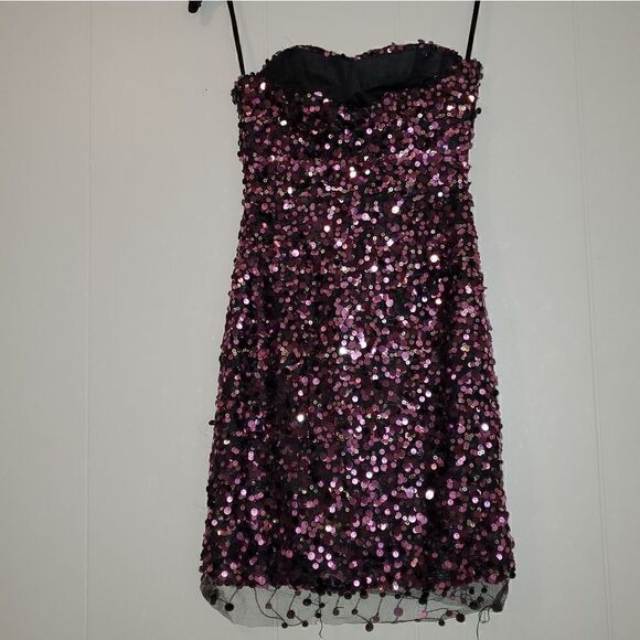 Poly usa pink sequin jeweled dress xs - Picture 7 of 12